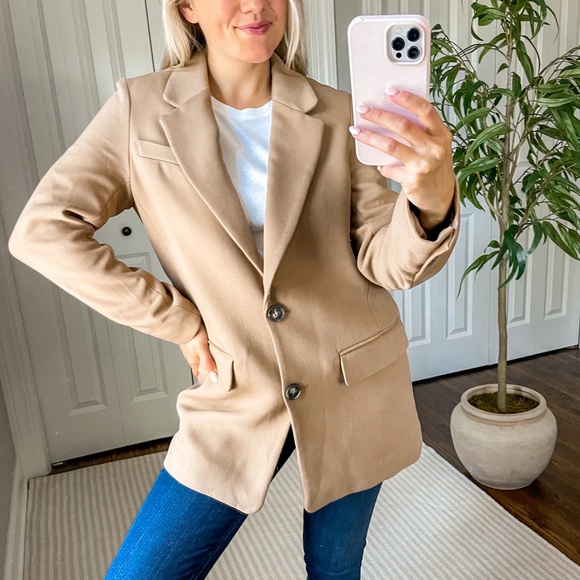 H&M Oversized Two-Button Blazer Jacket in Camel - Picture 2 of 10
